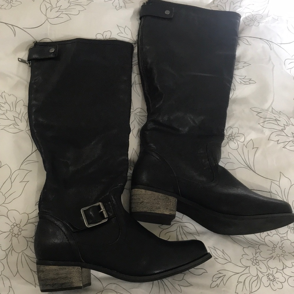 Macy’s black combat boots